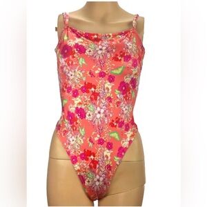 VICTORIAS SECRET ONE PIECE SWIM SUIT BUTTERFLIES FLORAL SIZE MEDIUM